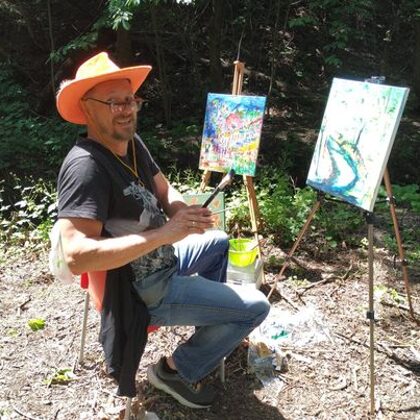 Plener z Grupą Janowską na d Kłodnicą w Brynowie 